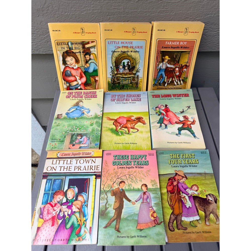 Little House on the Prairie 9 Book Set Laura Ingalls Wilder Garth Williams PB